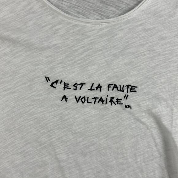 Zadig Voltaire Shirt Mens Small Toby Slub T Shirt White Minimalist Quiet Luxury - Picture 5 of 12